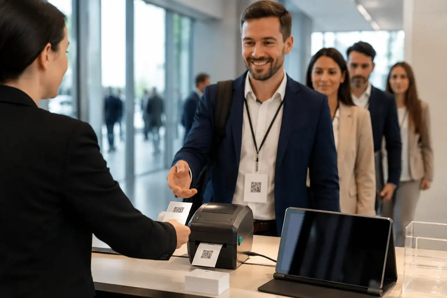On-demand printer and badges for event registration